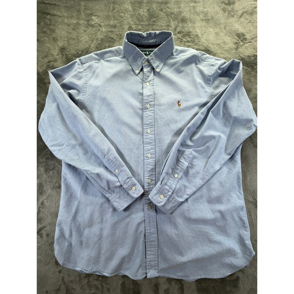 Polo Ralph Lauren Mens XL Classic Fit Light Blue Cotton Oxford Button Down Shirt